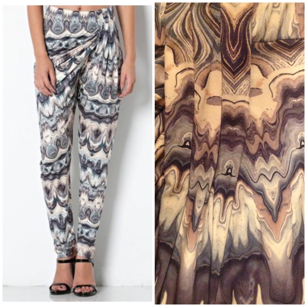 Poly/Spandex Printed Cross Over Pant